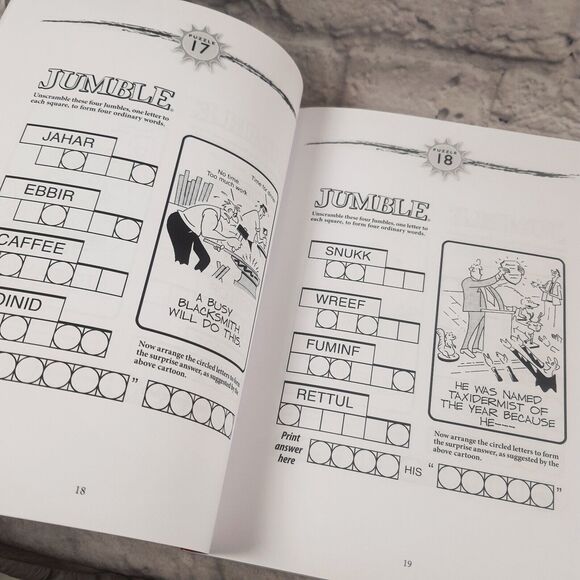 Lot of 3 Jumble Puzzle Book Word Games Brain Teaser Kingdom Explosion Vacation - Picture 5 of 16